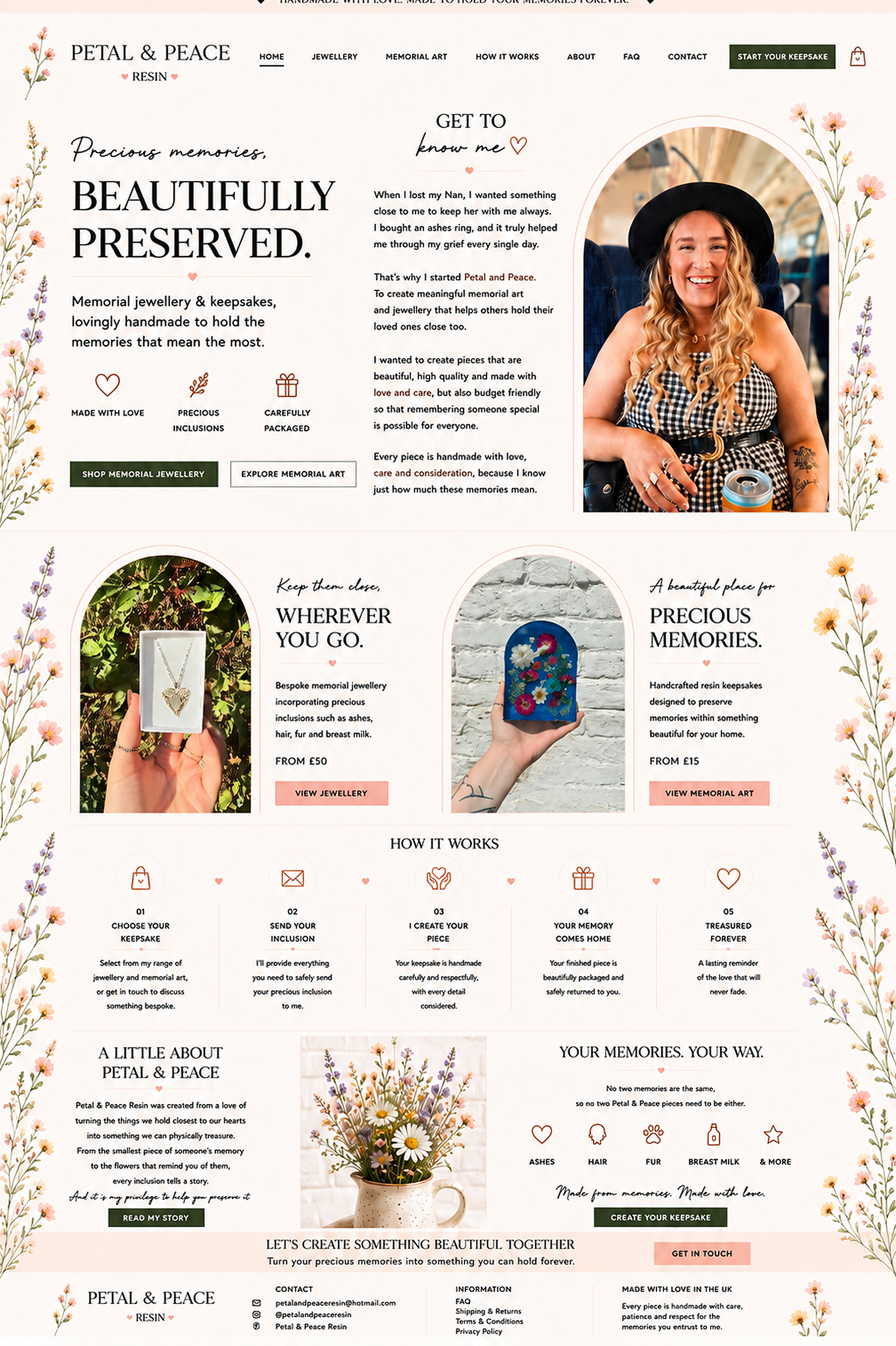 Petal & Peace Resin homepage
